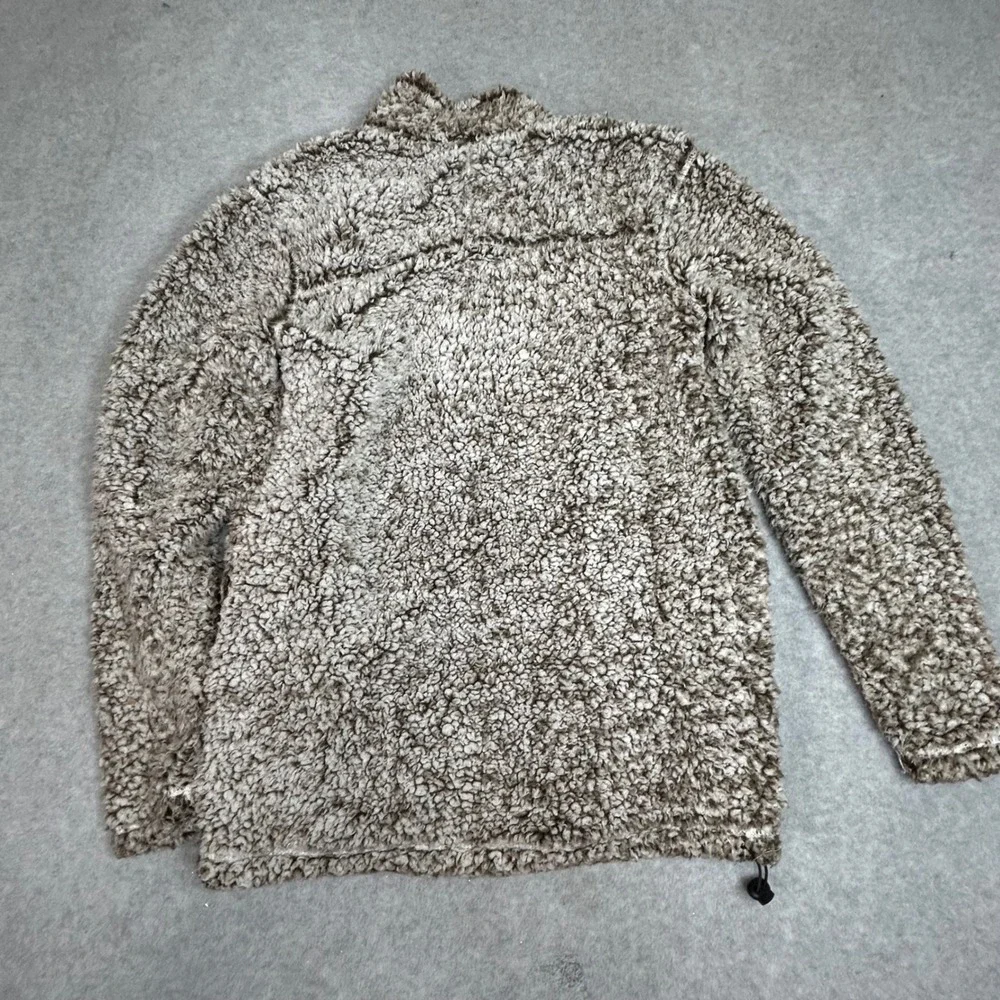 Cabin Fever‎ Sherpa Jacket Ramatex Beige Brown youth Full Zip Fleece Large cozy
